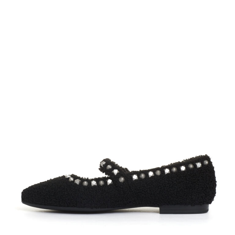 Sorelle Perego ballerina ecofur nero con cinturino e borchie Acquista Ora