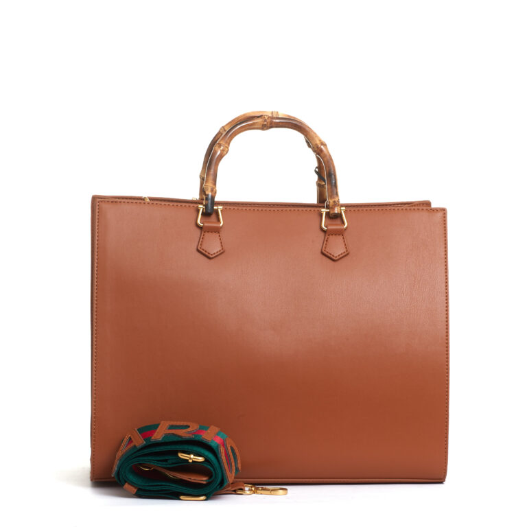 Sorelle Perego tote bag cuoio grande con Teddy e tracolla Presa
