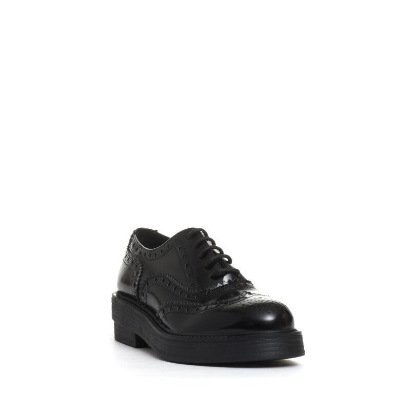 Sorelle Perego stringata con bucature pelle nera Offerta