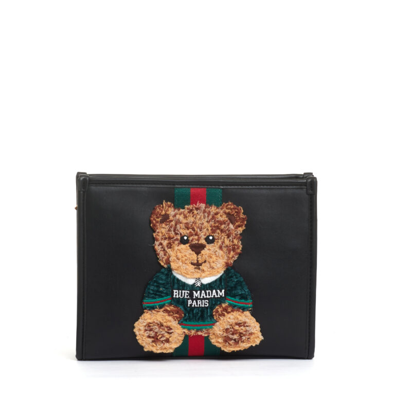 Sorelle Perego clutch nera con Teddy Rilascio limitato