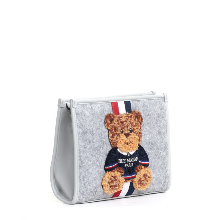 Sorelle Perego clutch grigio con Teddy In Vendita