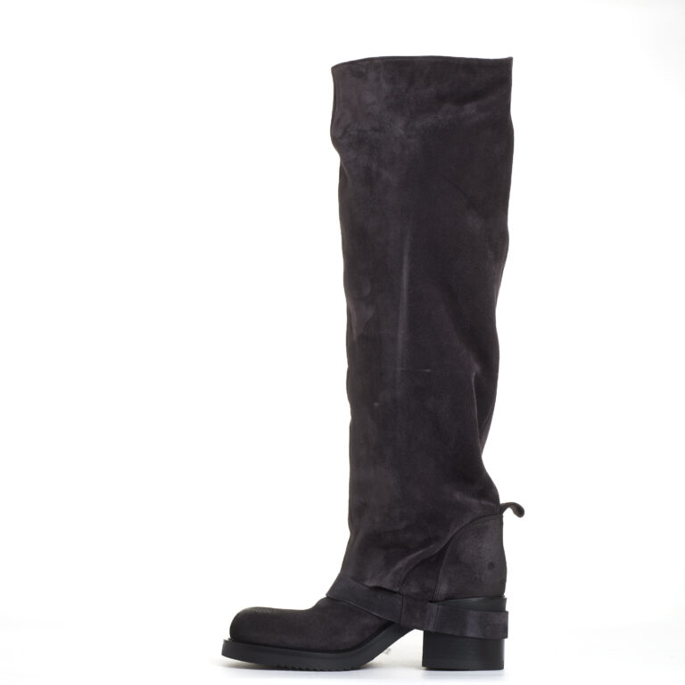 Sorelle Perego stivale biker camoscio antracite Italy