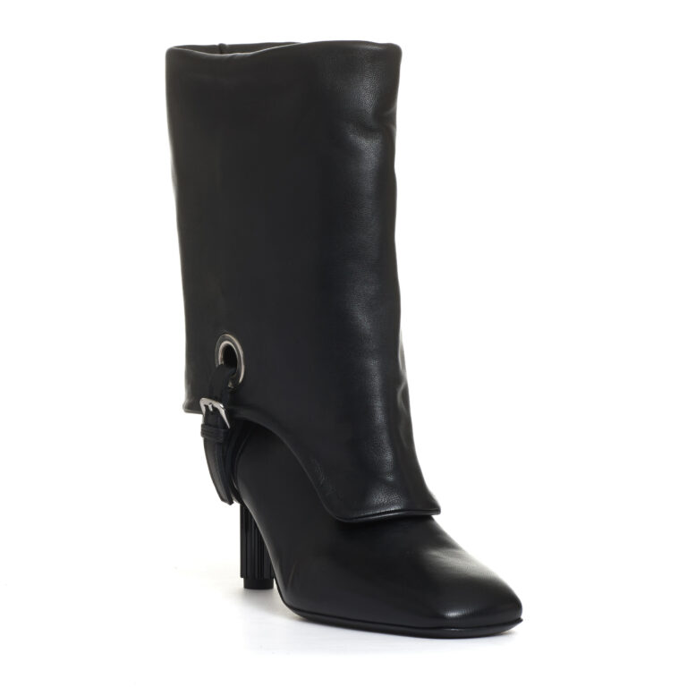 Sorelle Perego stivaletto con risvolto tacco 70 mm nero Spedizione Gratuita