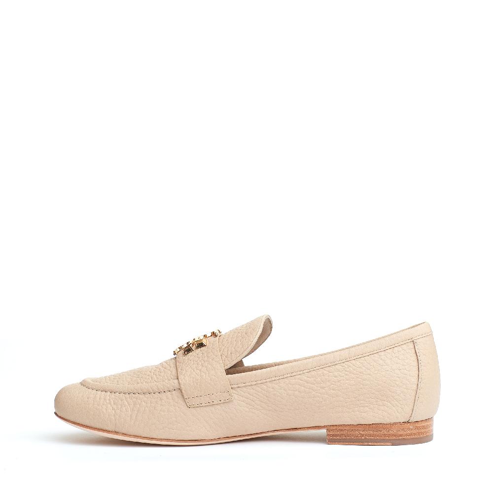 Sorelle Perego mocassino Eleanor pelle beige logo Economico