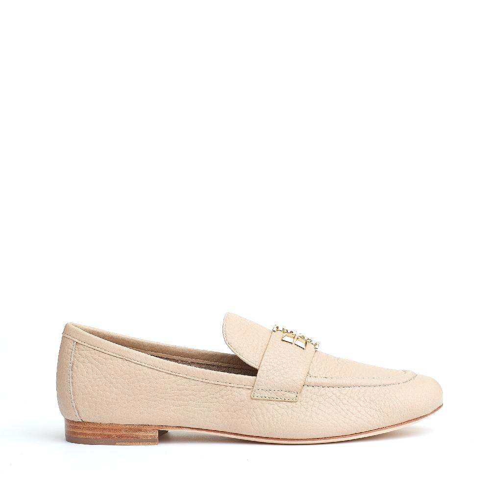Sorelle Perego mocassino Eleanor pelle beige logo Economico