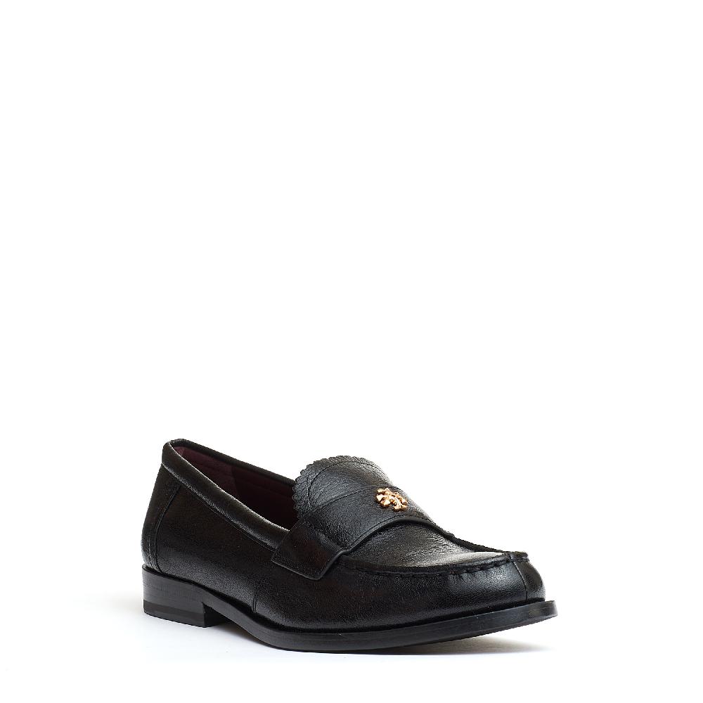 Sorelle Perego mocassino nero con logo Outlet