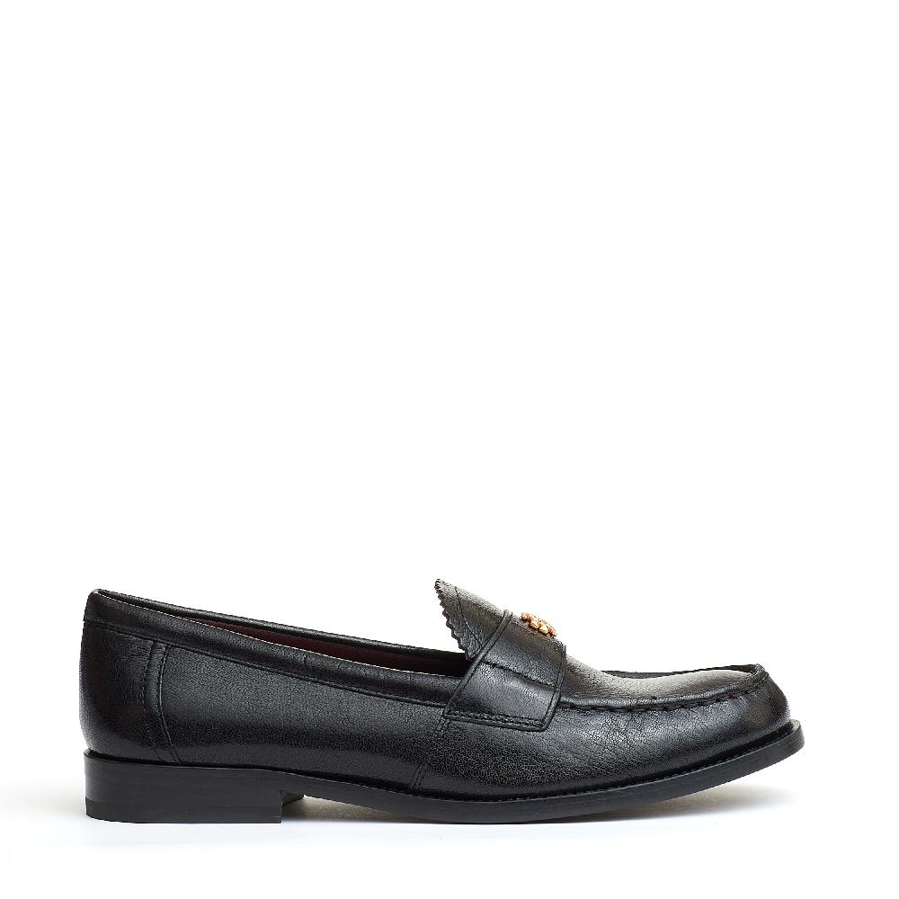 Sorelle Perego mocassino nero con logo Outlet