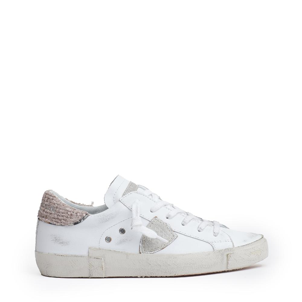 Sorelle Perego Paris pelle bianca con inserti in bouclè nero In Vendita