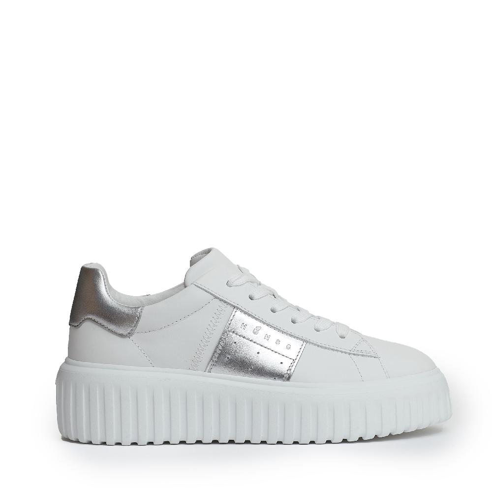 Sorelle Perego h stripes pelle bianco argento Offerte