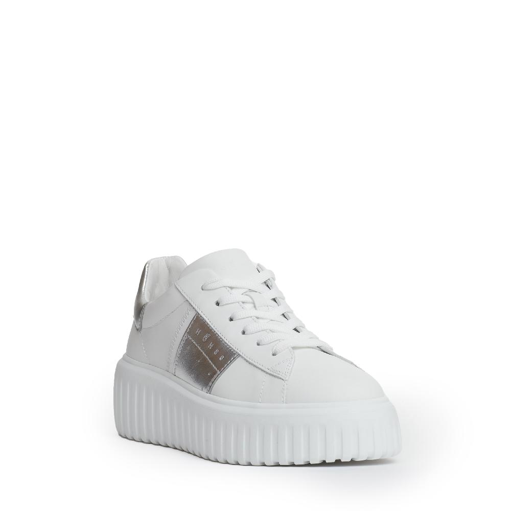 Sorelle Perego h stripes pelle bianco argento Offerte