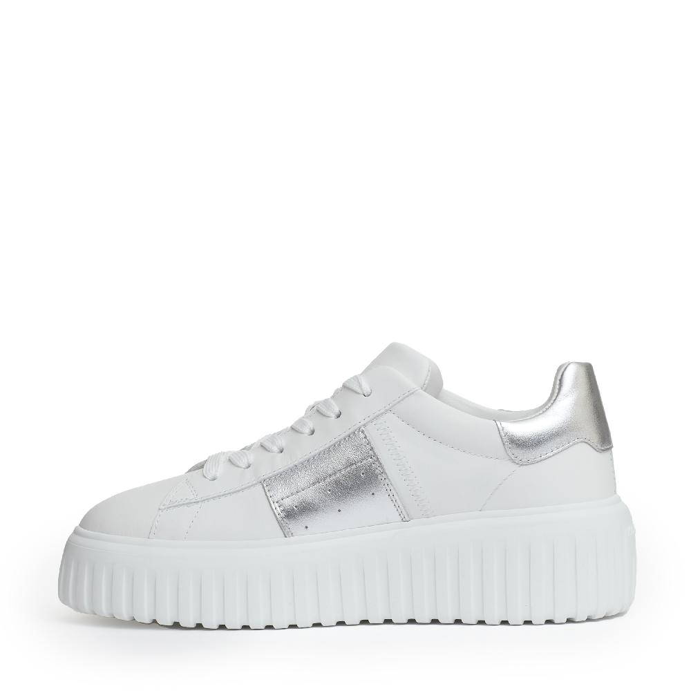 Sorelle Perego h stripes pelle bianco argento Offerte