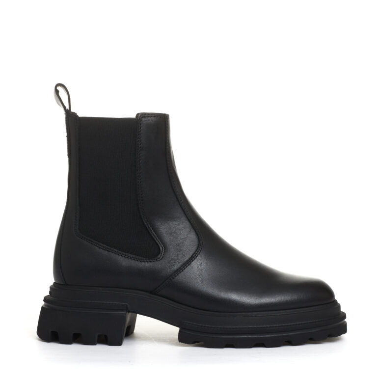 Sorelle Perego chelsea boot elastico pelle nero Vendita Economica