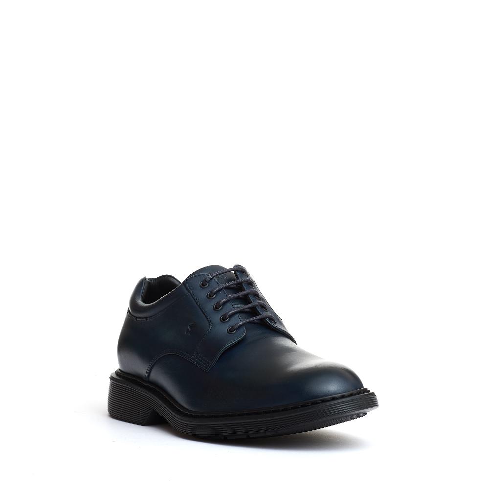 Sorelle Perego stringata pelle blu fondo millerighe Negozio