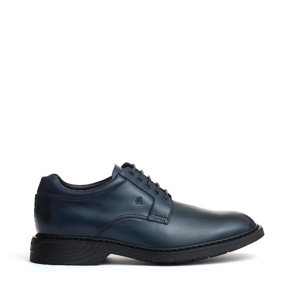 Sorelle Perego stringata pelle blu fondo millerighe Negozio