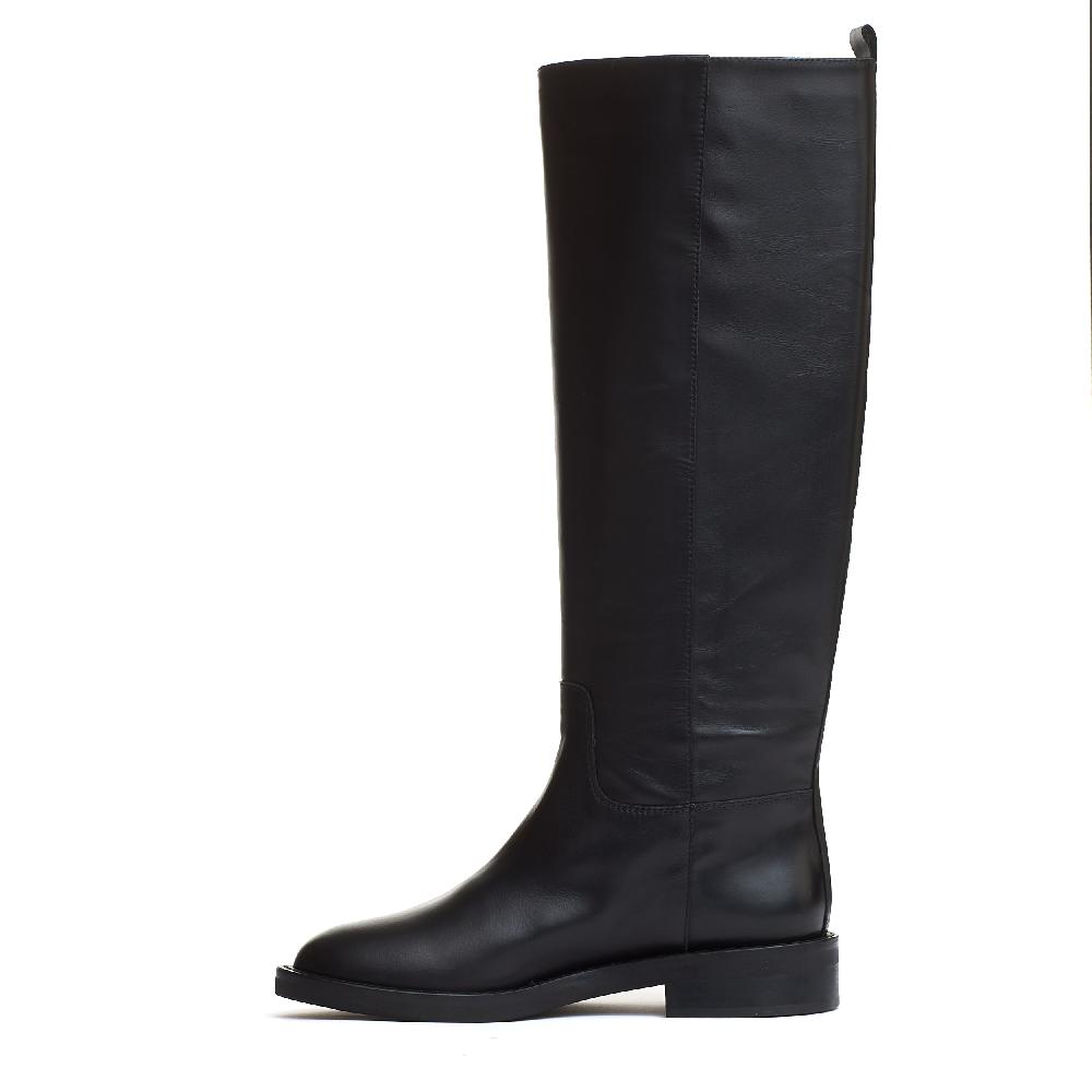 Sorelle Perego stivale pelle nera V argento Promozione