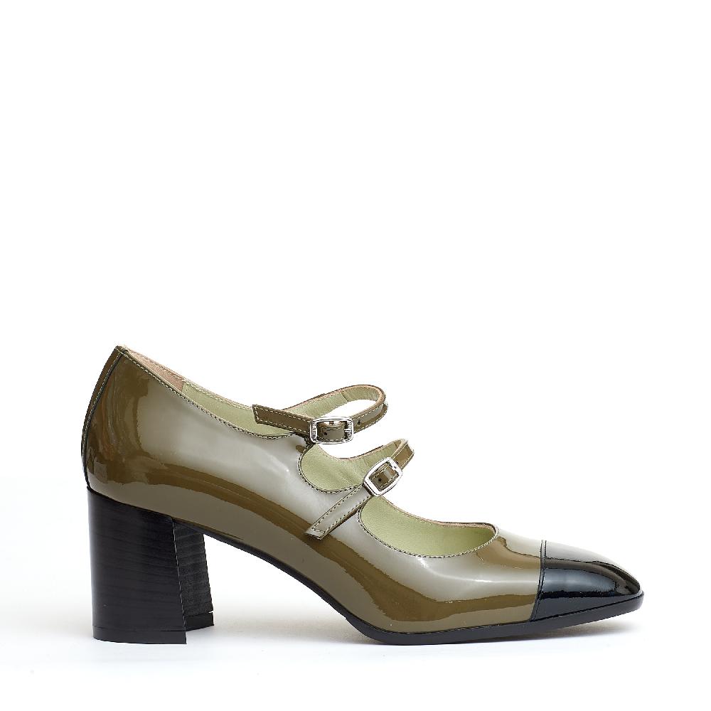 Sorelle Perego pump cinturini verde e nera Spedizione Gratuita