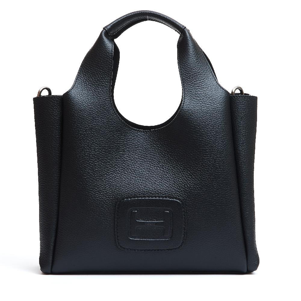 Sorelle Perego H bag shopping pelle nero Pezzi Unici