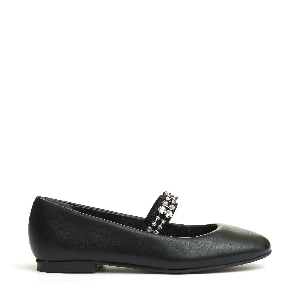 Sorelle Perego ballerina nera cinturino strass Consegna Veloce