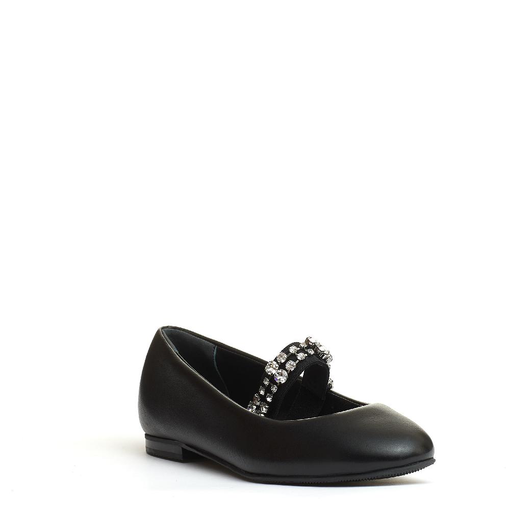 Sorelle Perego ballerina nera cinturino strass Consegna Veloce