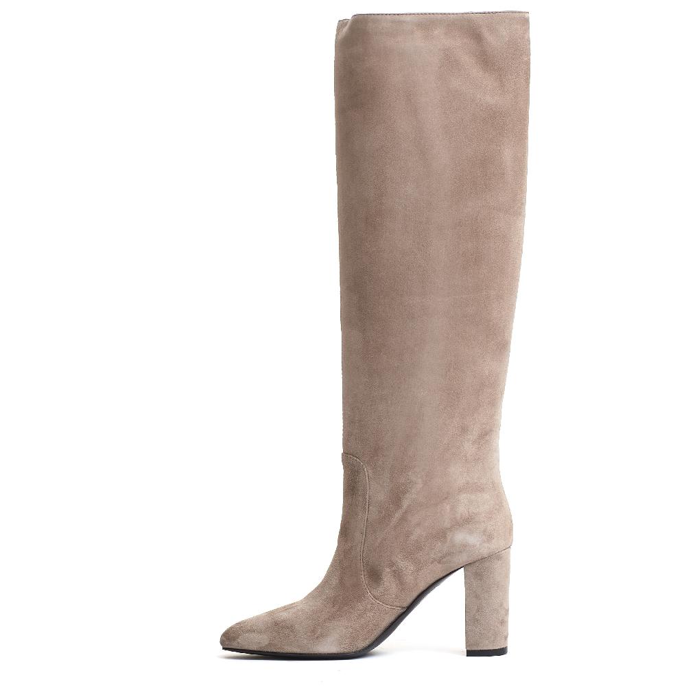 Sorelle Perego stivale a tubo camoscio antilope tacco 80 mm Fino Al -60%