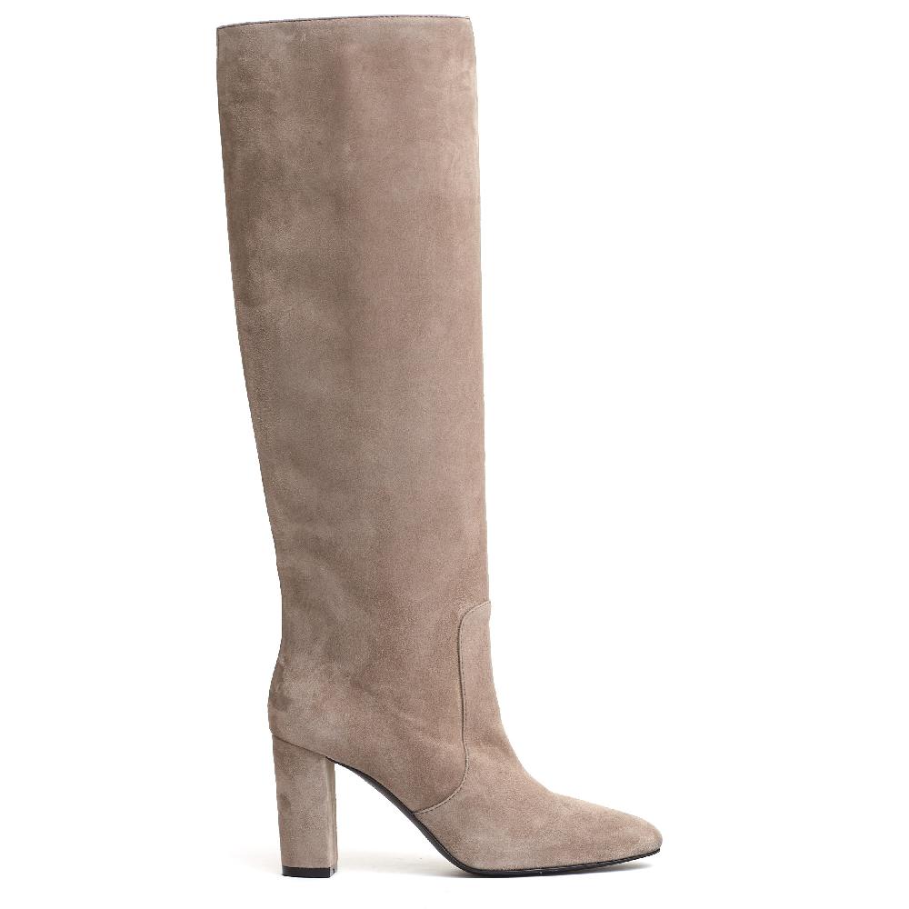 Sorelle Perego stivale a tubo camoscio antilope tacco 80 mm Fino Al -60%