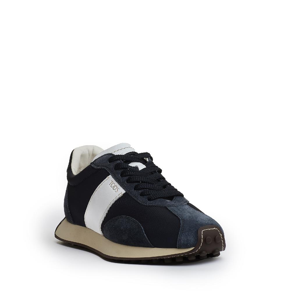 Sorelle Perego sneakers camoscio blu e tessuti Sottocosto