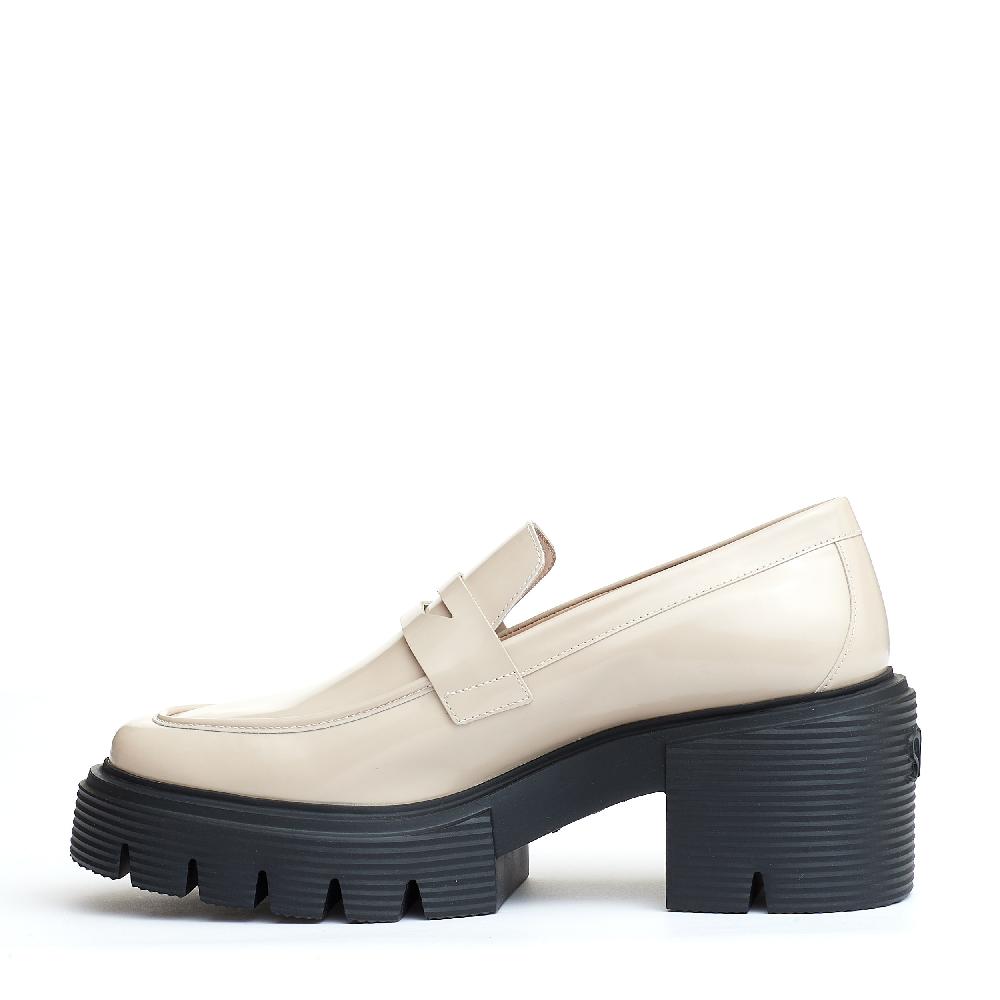 Sorelle Perego mocassino pelle beige fondo in gomma Vendita Economica
