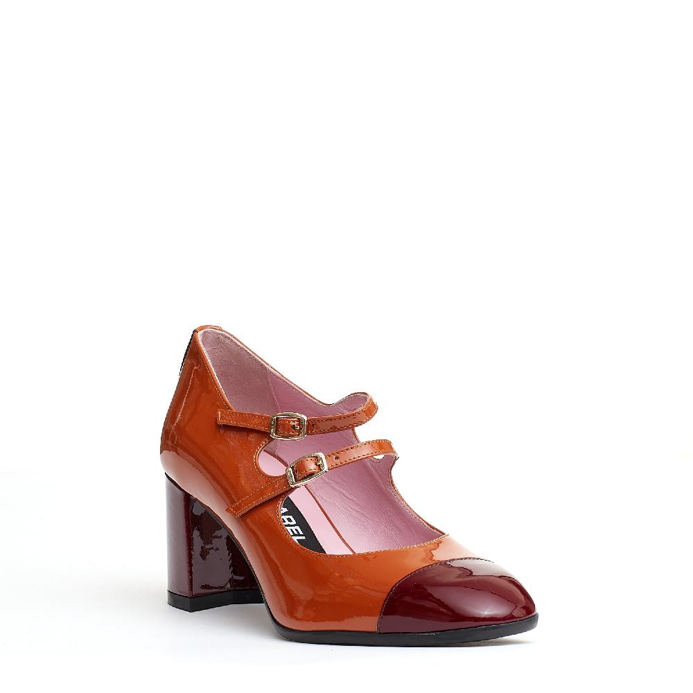 Sorelle Perego pump cinurine camel e bordeaux In Saldo