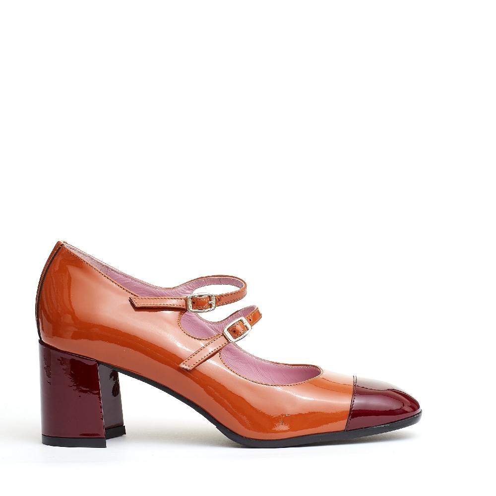 Sorelle Perego pump cinurine camel e bordeaux In Saldo
