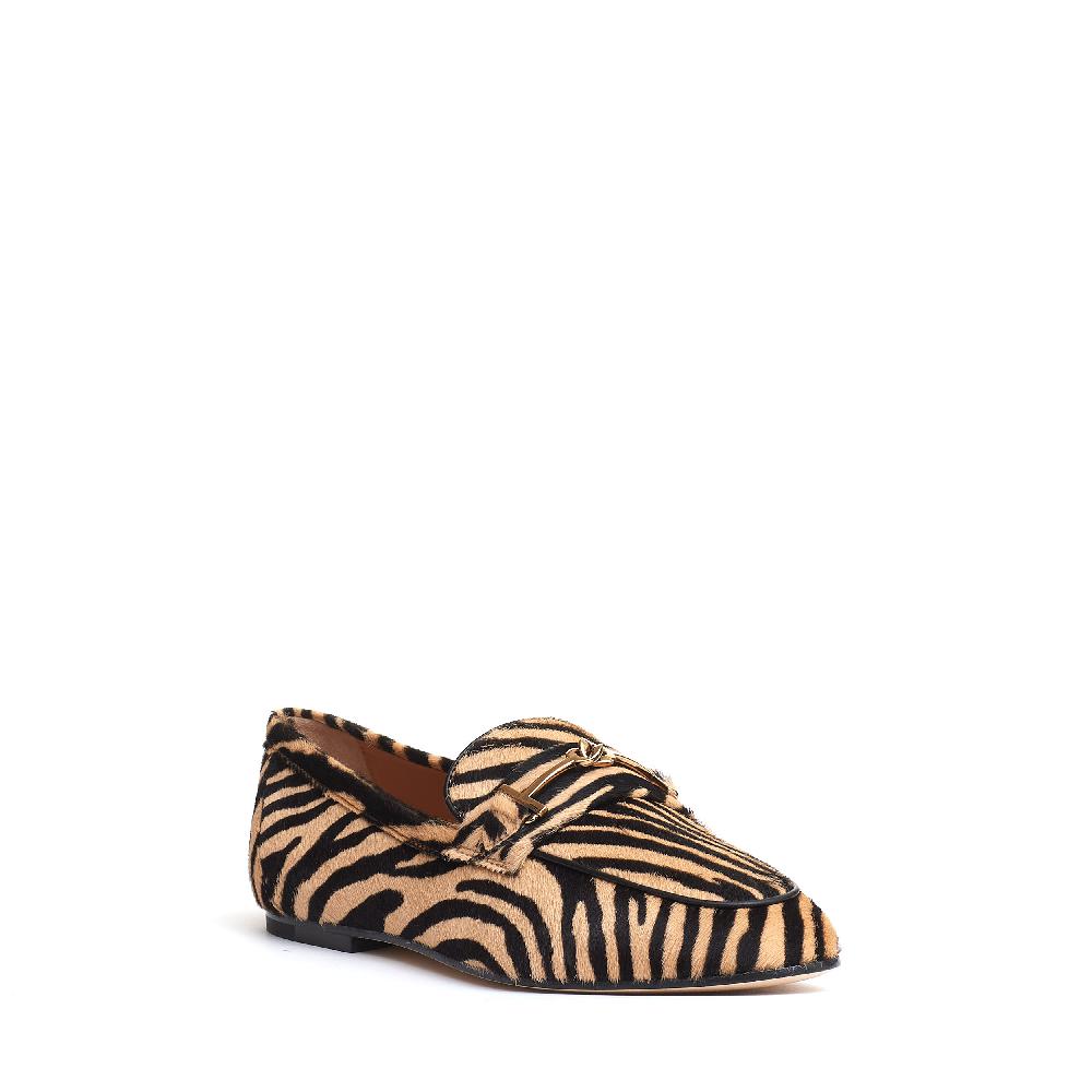 Sorelle Perego mocassino effetto cavallino beige nero Prezzo Ridotto