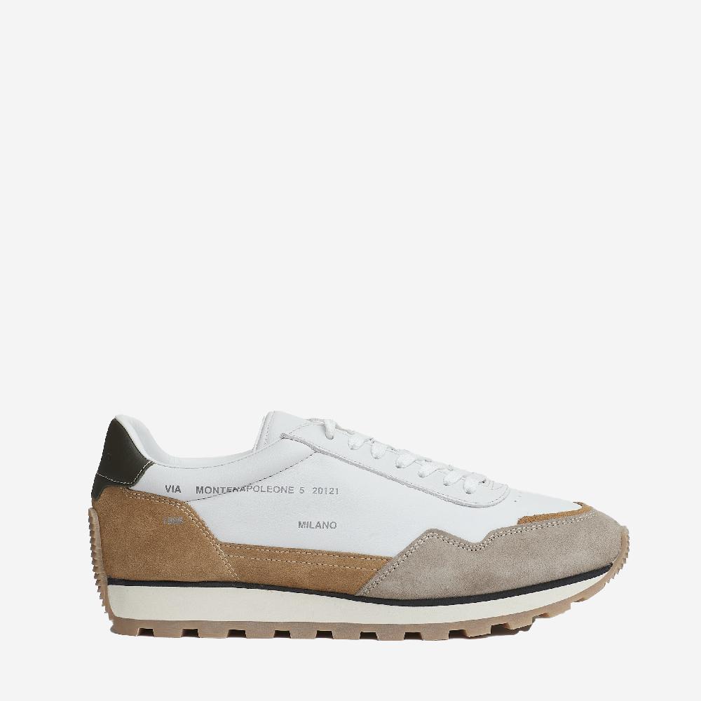 Sorelle Perego running 86er camoscio pelle bianco beige Saldi Di Fabbrica