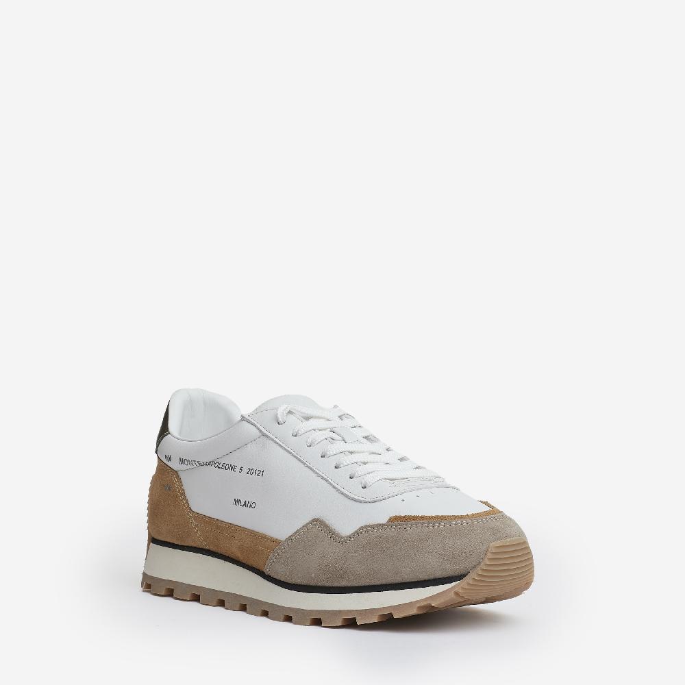 Sorelle Perego running 86er camoscio pelle bianco beige Saldi Di Fabbrica