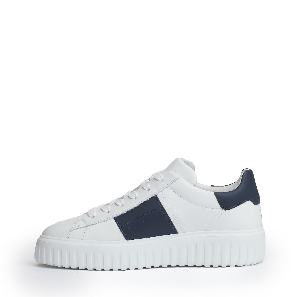 Sorelle Perego h stripe pelle bianco slash blu Negozio
