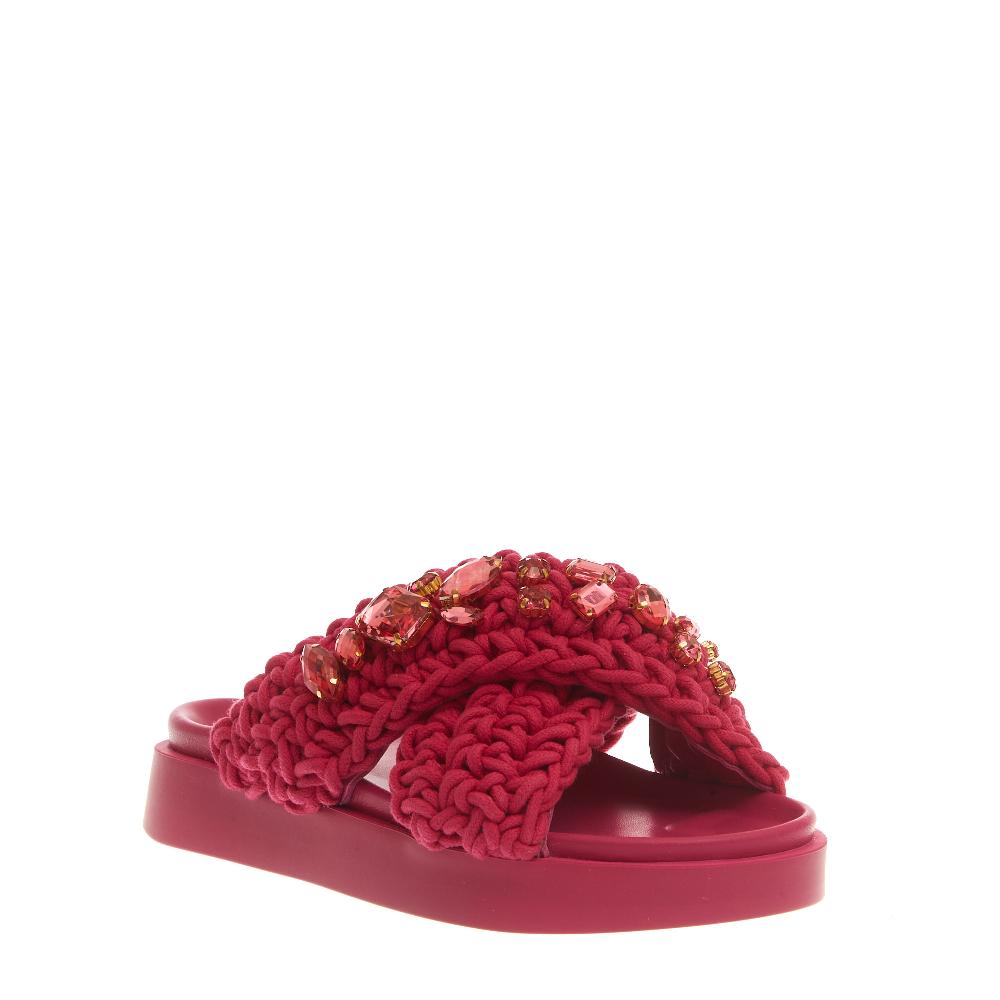Sorelle Perego ciabatta zeppa incrocio fuxia Spedizione Gratuita