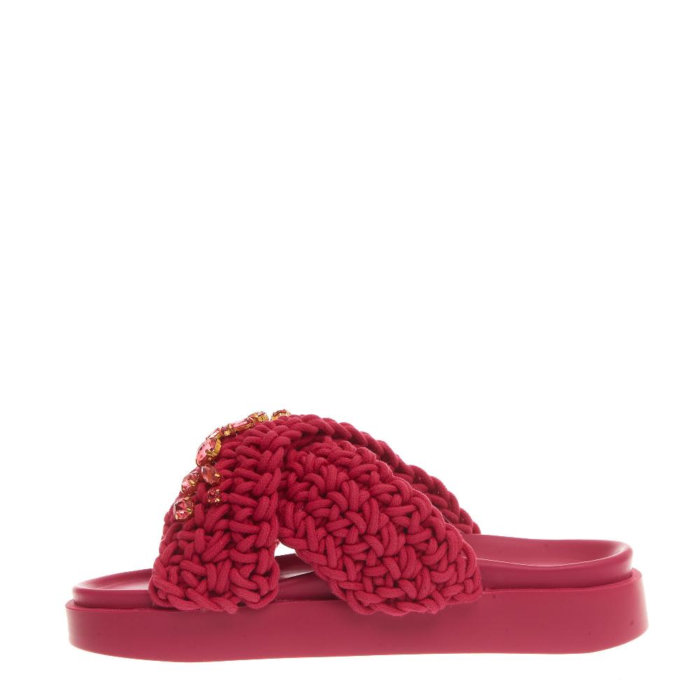 Sorelle Perego ciabatta zeppa incrocio fuxia Spedizione Gratuita