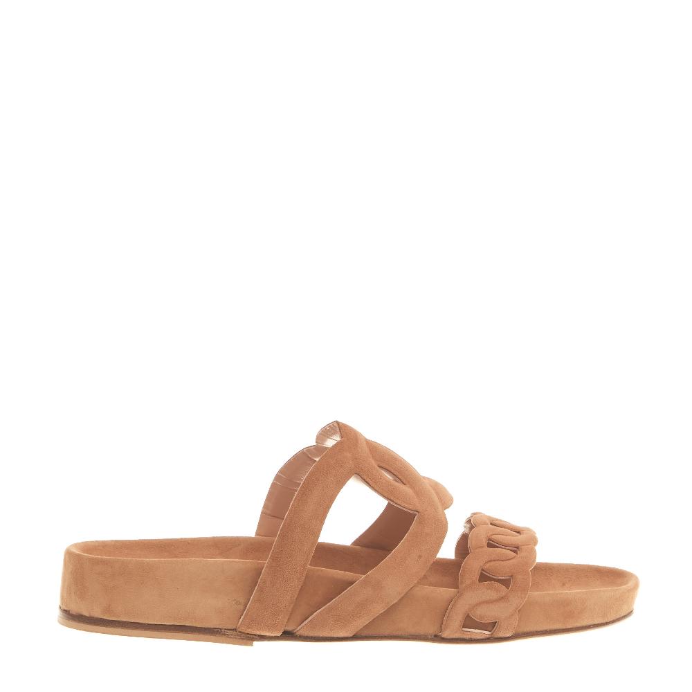 Sorelle Perego sandalo fusbet in camoscio beige Qualità Garantita