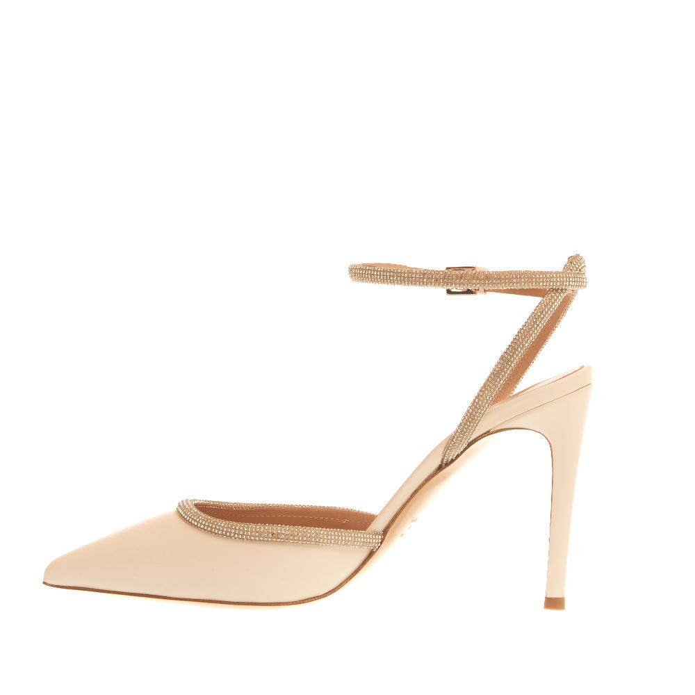 Sorelle Perego slingback nappa avorio strass tacco 90 mm Acquista Ora