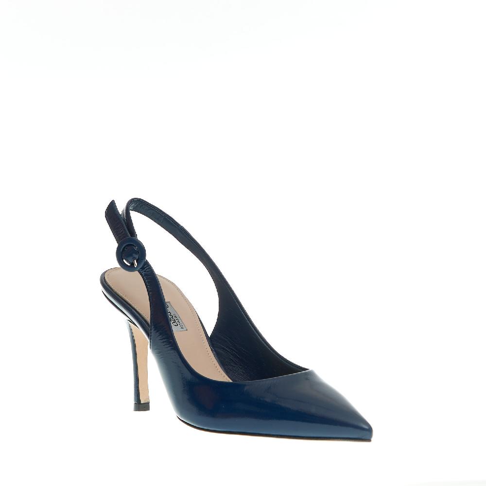Sorelle Perego slingback vernice blu tacco 85 mm Novità