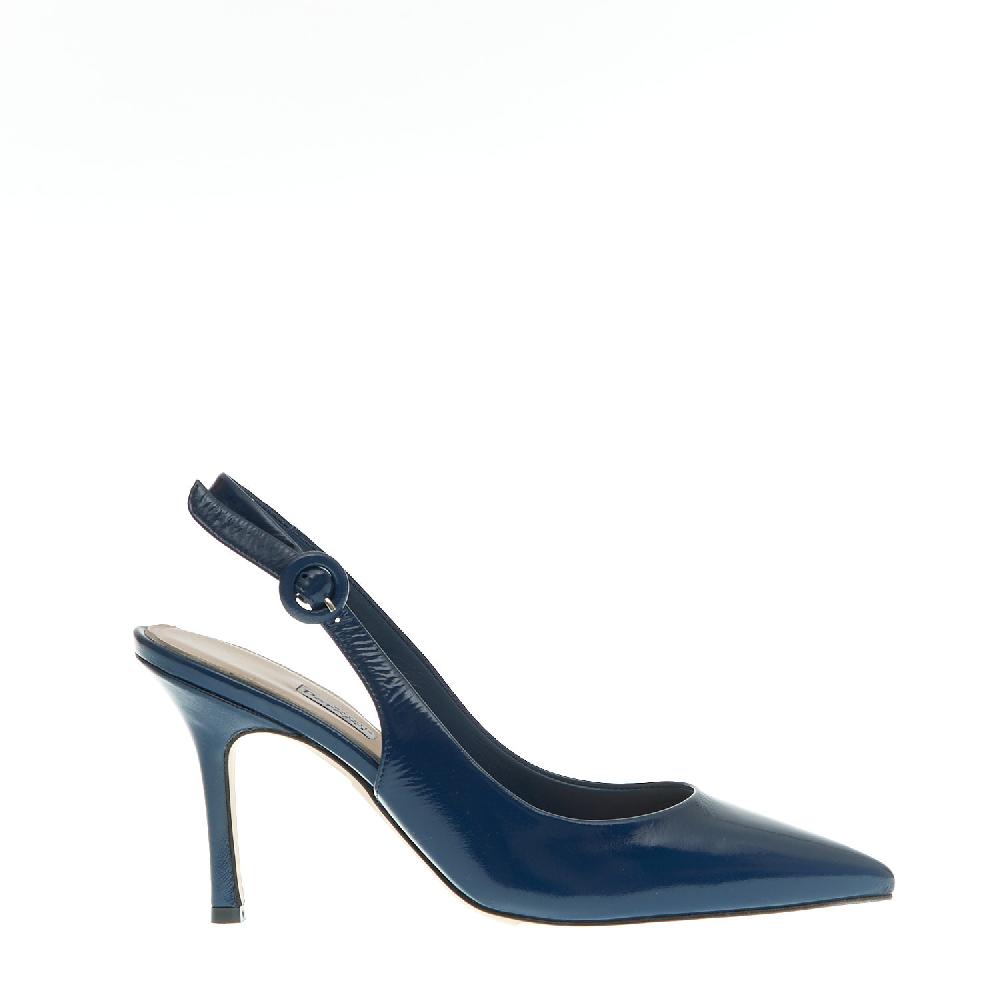 Sorelle Perego slingback vernice blu tacco 85 mm Novità