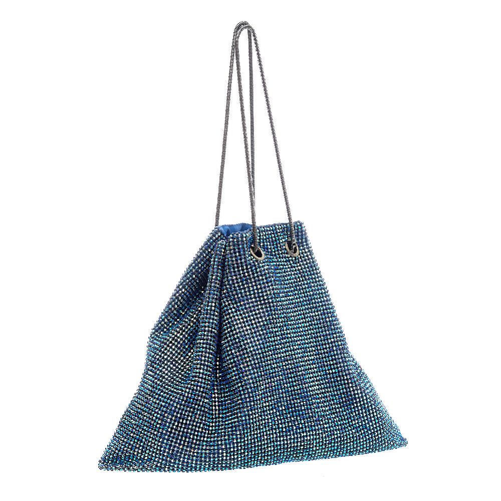 Sorelle Perego borsa a sacchetto strass pavone Vendita Economica