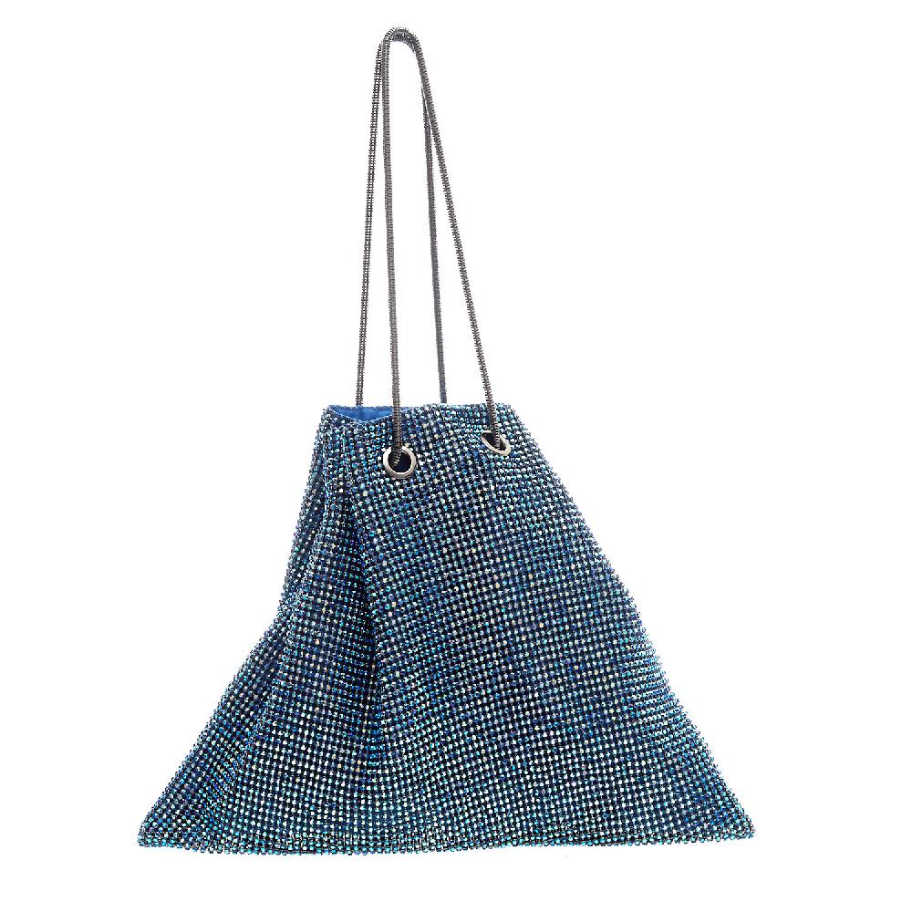 Sorelle Perego borsa a sacchetto strass pavone Vendita Economica