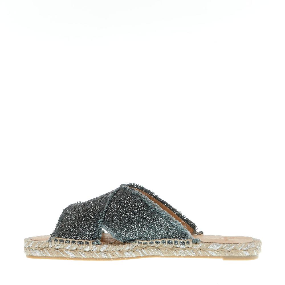 Sorelle Perego ciabatta incrocio tessuto grigio Pezzi Unici