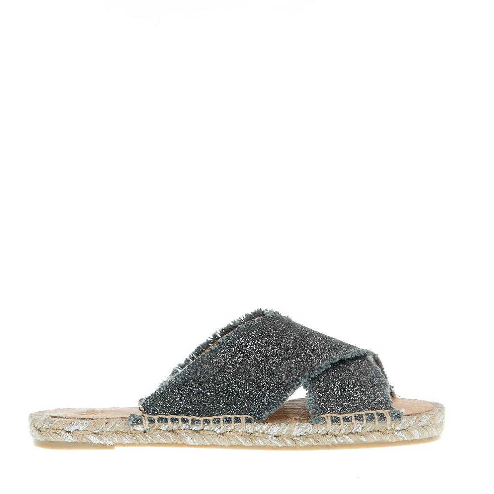 Sorelle Perego ciabatta incrocio tessuto grigio Pezzi Unici
