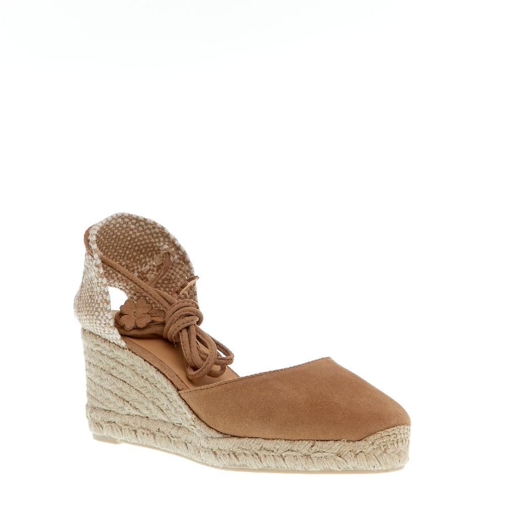 Sorelle Perego Espadrillas zeppa 70 mm camoscio beige 2025