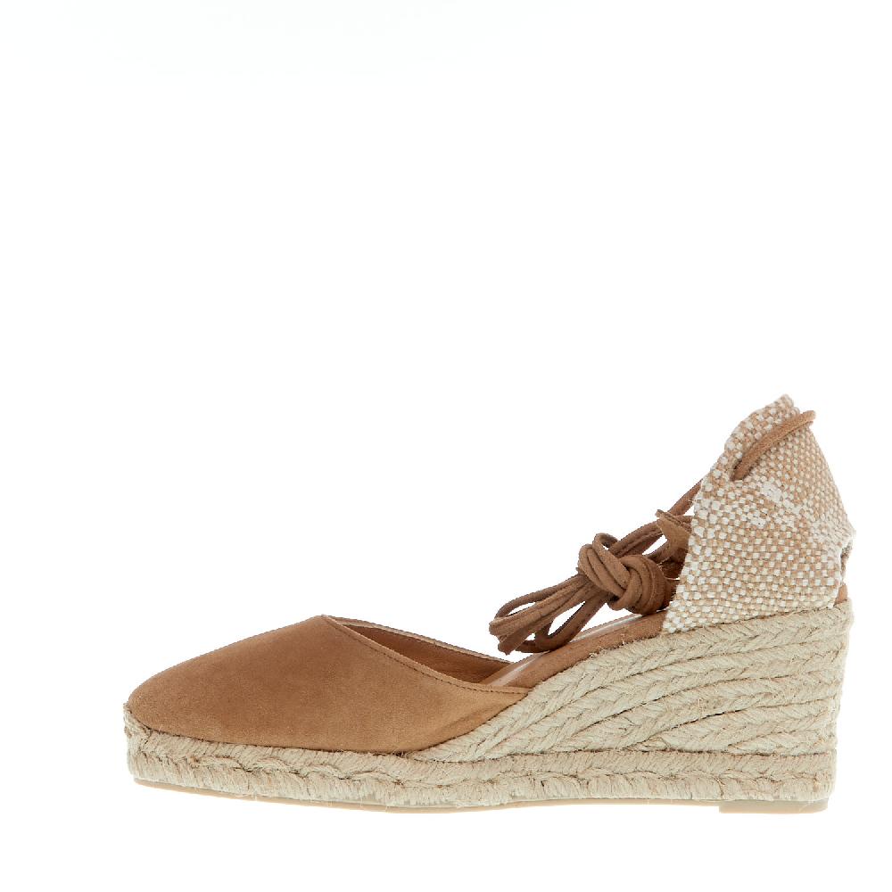 Sorelle Perego Espadrillas zeppa 70 mm camoscio beige 2025
