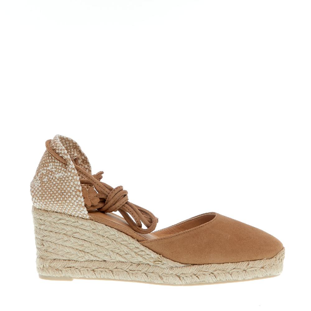 Sorelle Perego Espadrillas zeppa 70 mm camoscio beige 2025