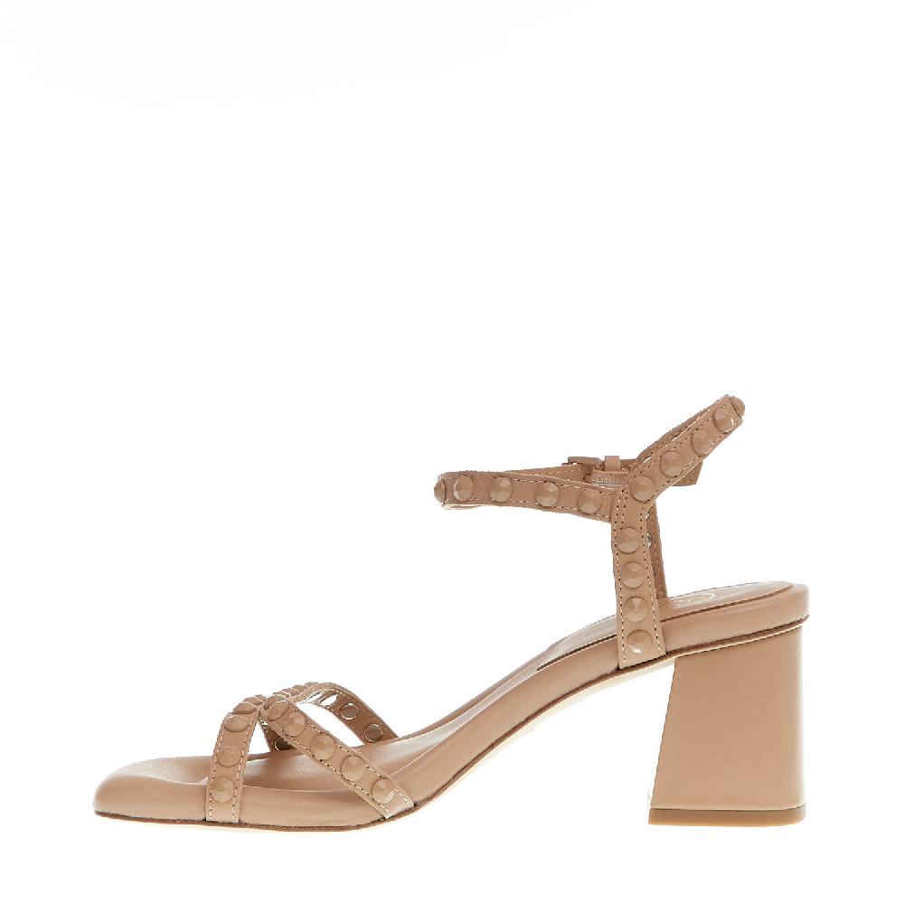 Sorelle Perego sandalo tacco 60 mm borchie nude Novità