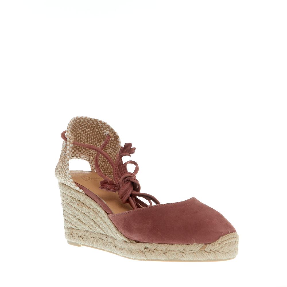 Sorelle Perego Espadrillas zeppa 70 mm camoscio rosa antico Offerta