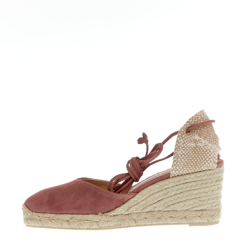 Sorelle Perego Espadrillas zeppa 70 mm camoscio rosa antico Offerta