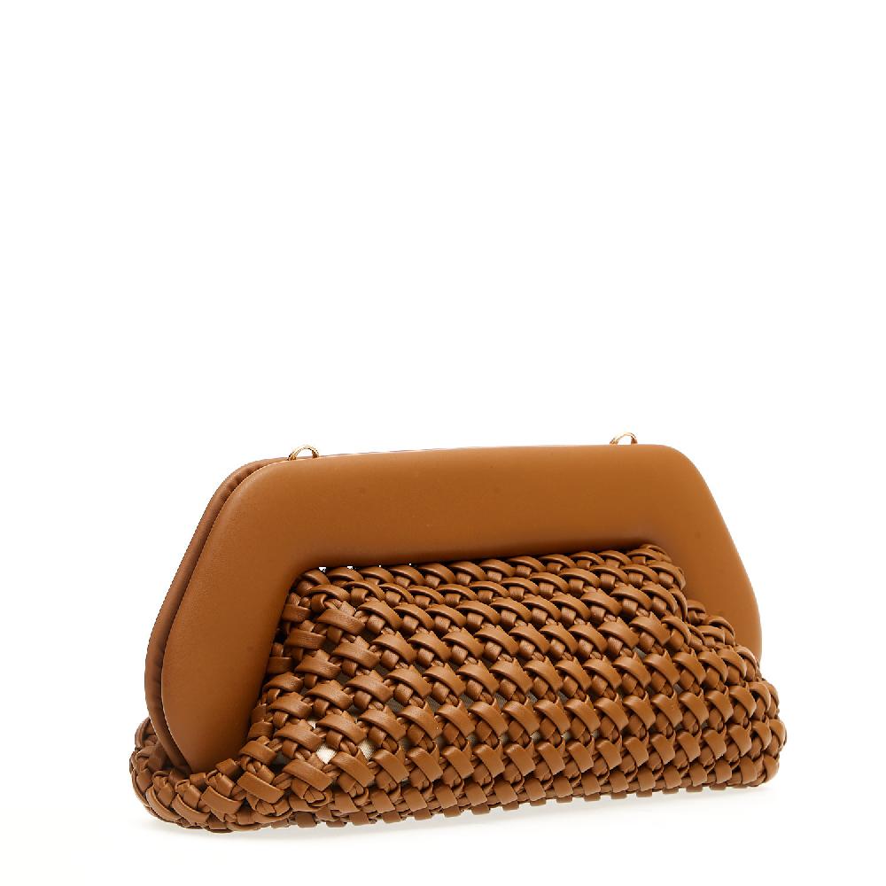 Sorelle Perego Clutch grande pelle intrecciata cuoio Moda